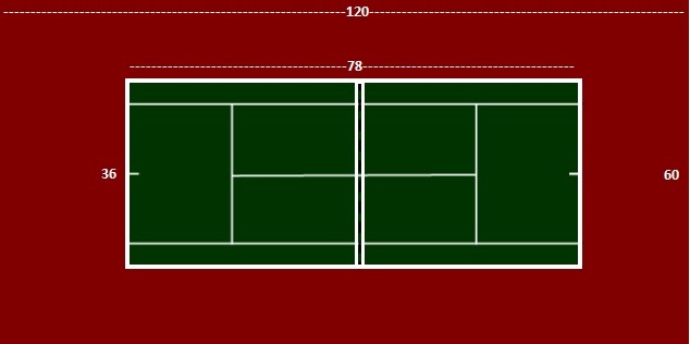 dimensions of tennis court